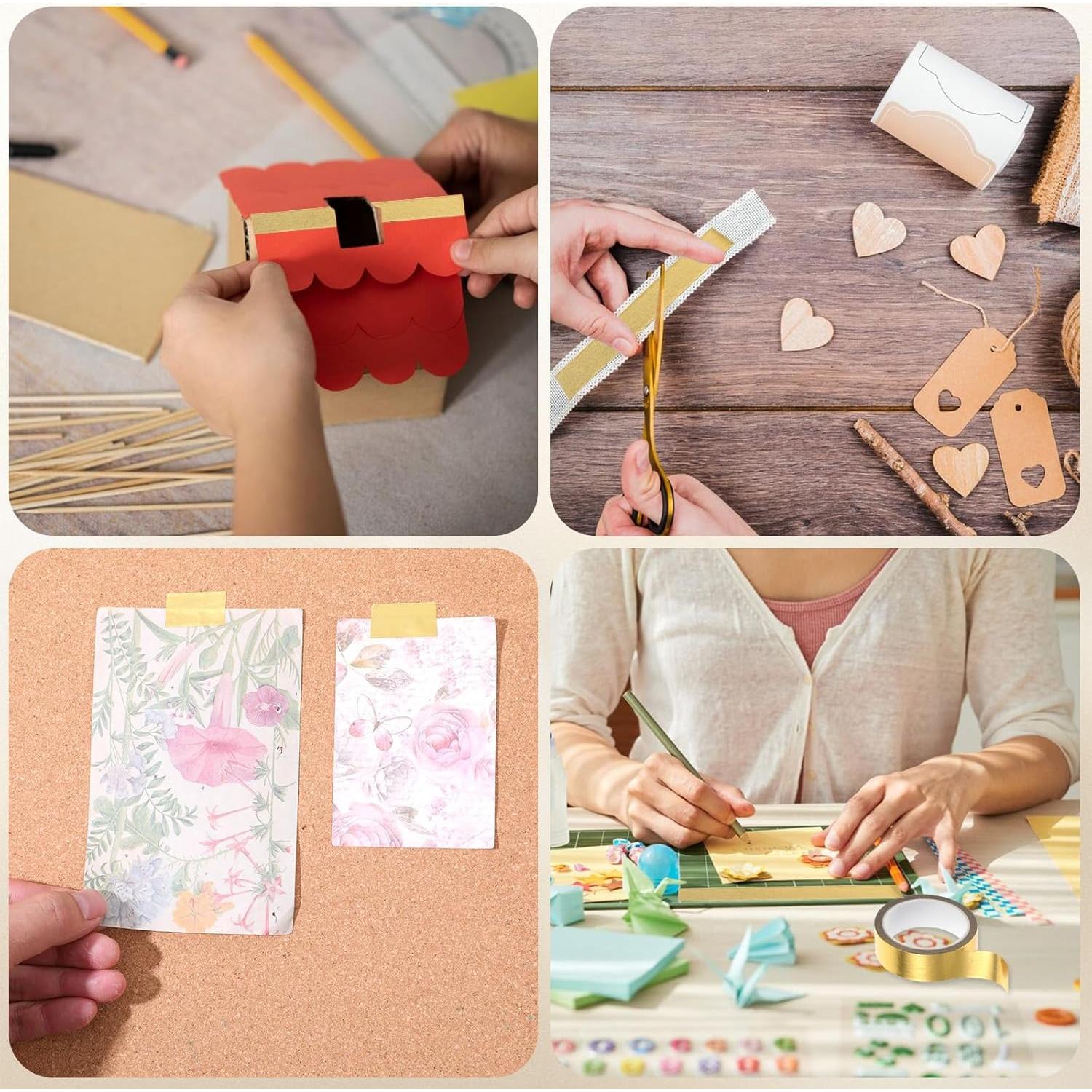 4 Rollos Cinta Washi Dorada Brillante 1.5cm x 5m QfwdfcTrenz