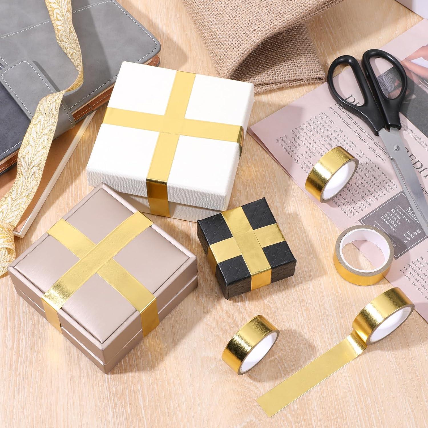 4 Rollos Cinta Washi Dorada Brillante 1.5cm x 5m QfwdfcTrenz