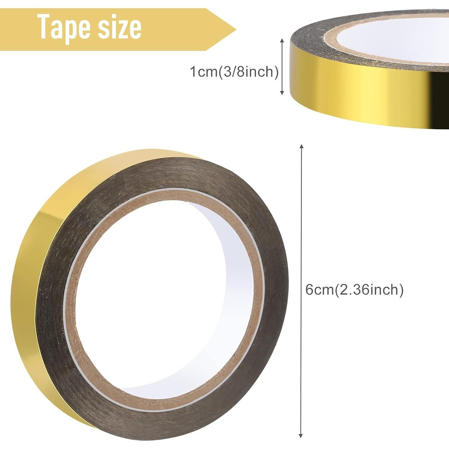 Cinta Metálica Dorada Outus 4 Rollos 20.12m x 0.95cm