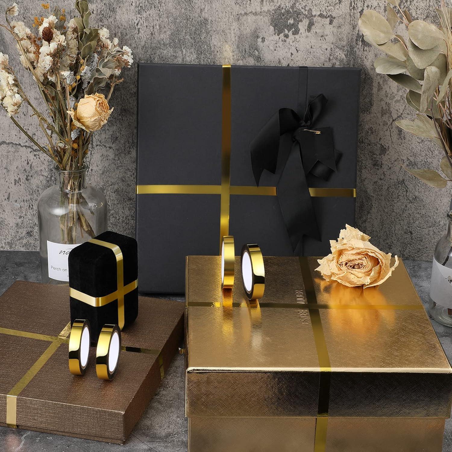 Cinta Metálica Dorada Outus 4 Rollos 20.12m x 0.95cm