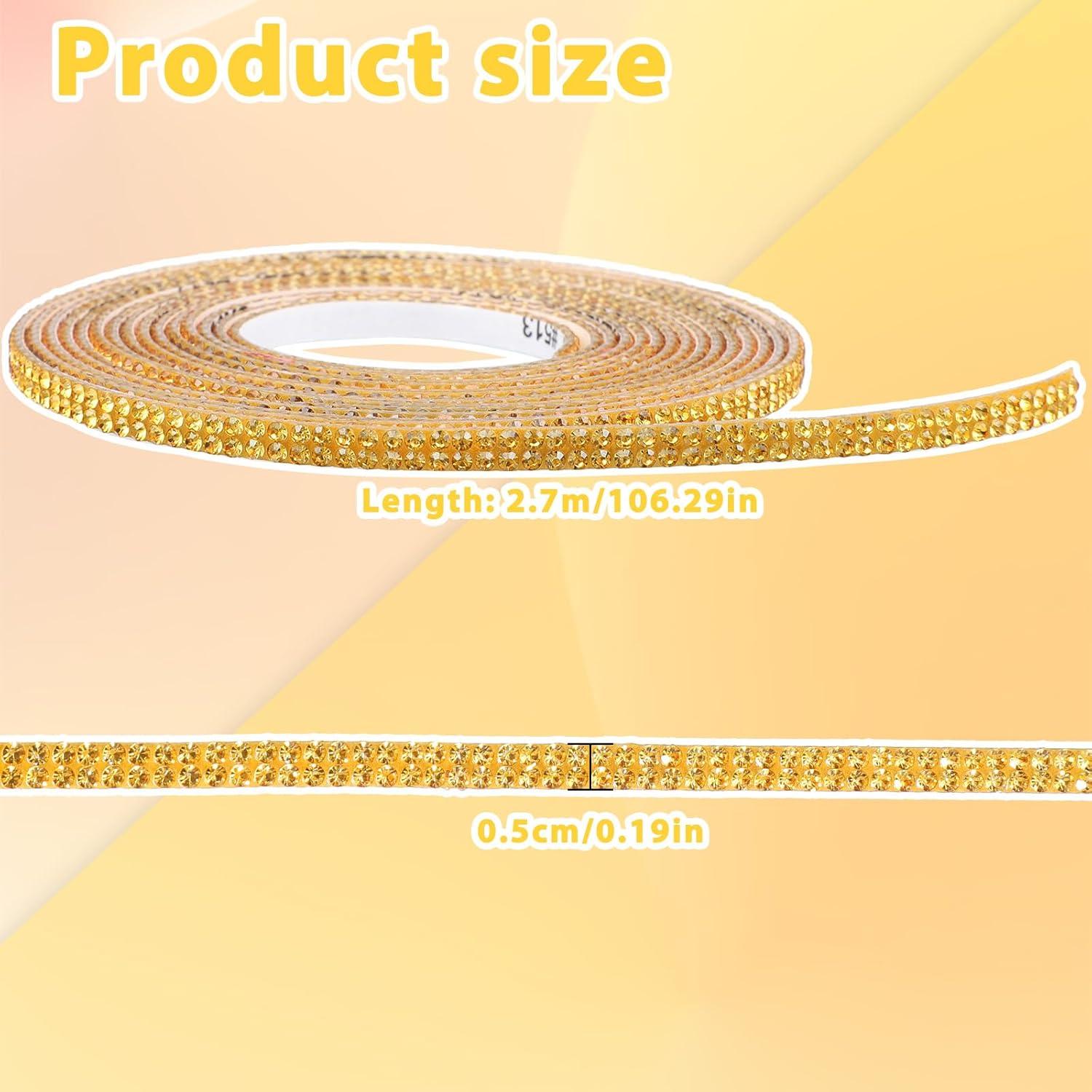 Cinta de Strass Autoadhesiva Styquenzer 2.7m Dorada 1.27cm