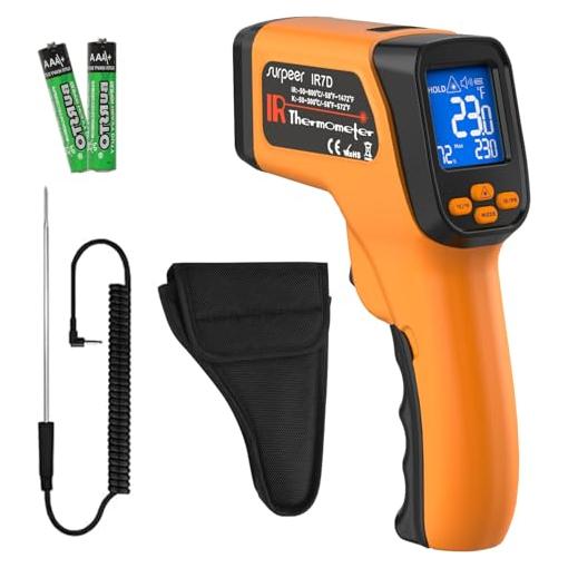 Termómetro Infrarrojo Digital SURPEER IR-K-1472 Sin Contacto -50°C a 800°C