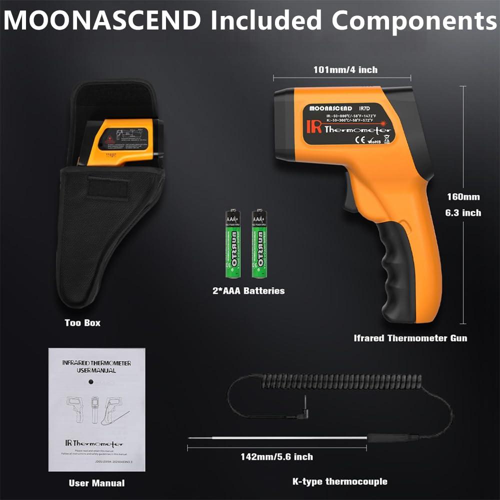 Termómetro Infrarrojo MOONASCEND K-JD-05 -50°C a 800°C