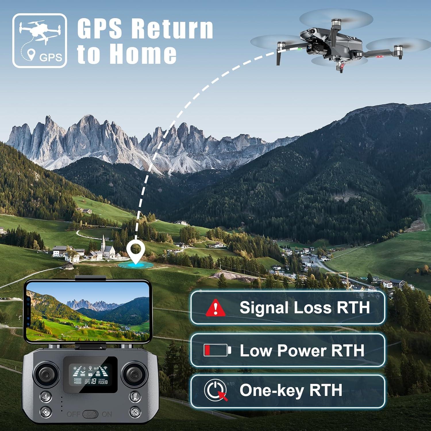 Dron GPS Glorale X38 con cámara 4K y gimbal 3 ejes