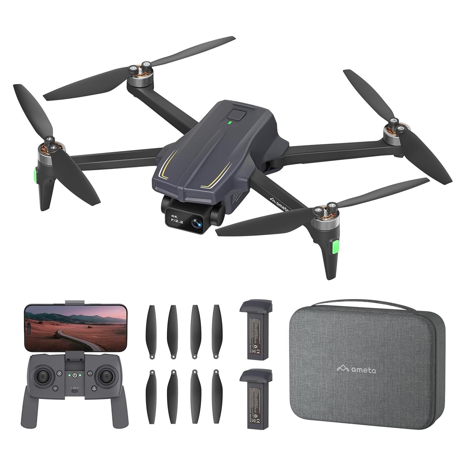 Dron Ameta S20 Pro 4K GPS con cámara 13MP y 50 min vuelo