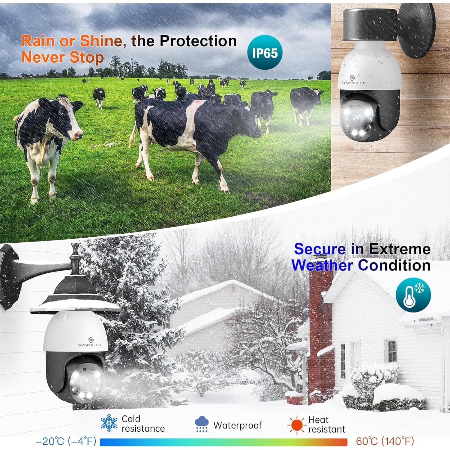 Cámara de Seguridad SYMYNELEC 2.5K WiFi Inalámbrica IP65