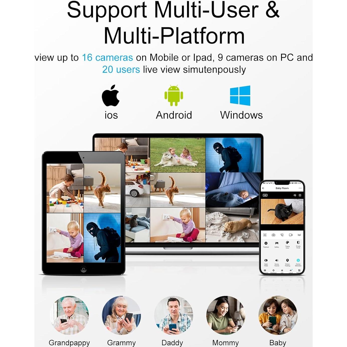 Cámara de Seguridad SYMYNELEC 2.5K WiFi Inalámbrica IP65