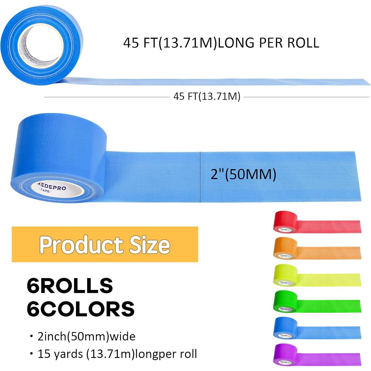 Cinta Adhesiva Multicolor SIKEDEPRO 6 Rollos 5.08 cm x 13.72 m