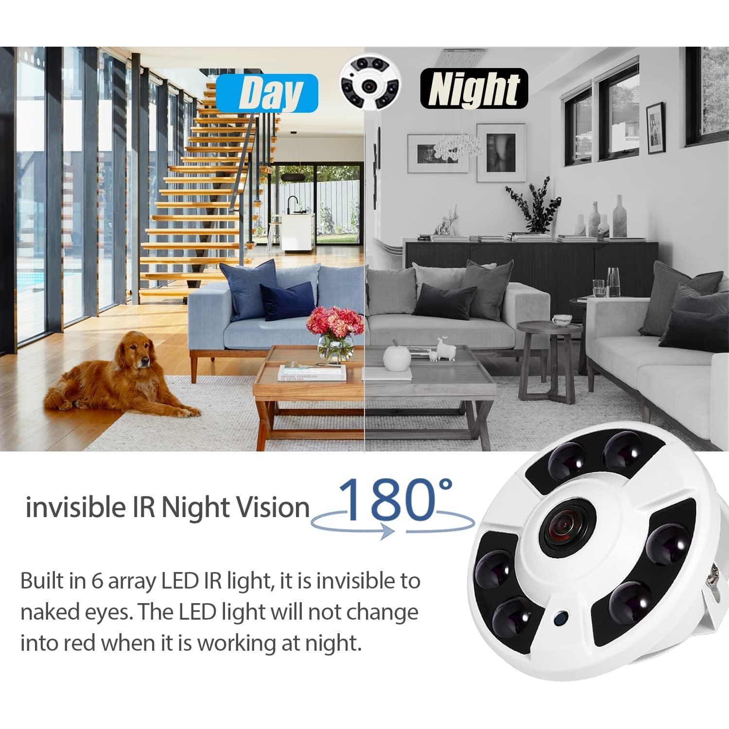 Cámara de Seguridad IP POE 5MP REVODATA Lente Ojo de Pez 180°