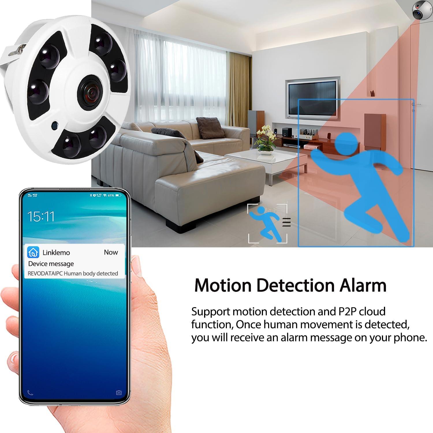 Cámara de Seguridad IP POE 5MP REVODATA Lente Ojo de Pez 180°