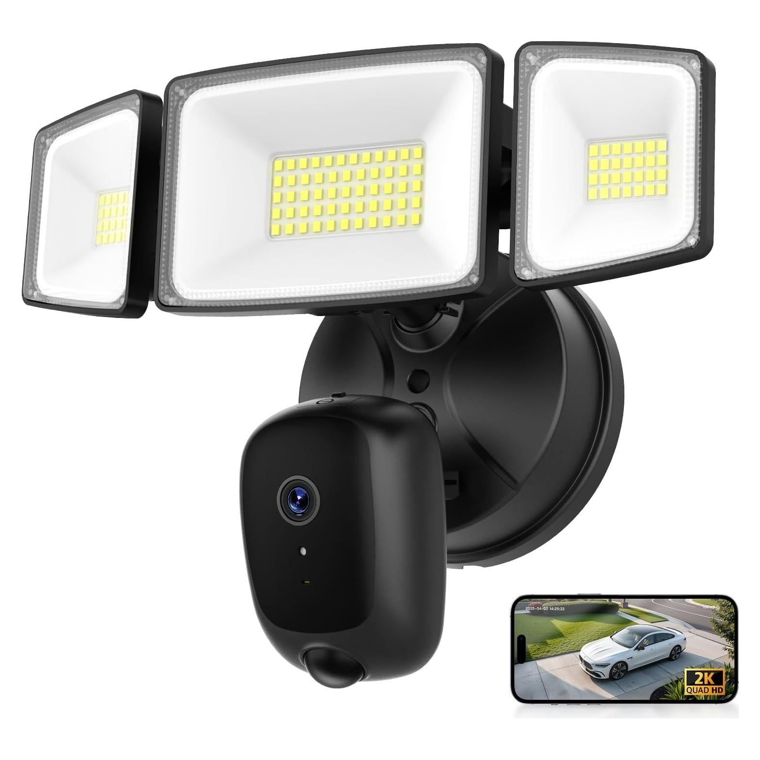 Cámara de Inundación Onforu 2K HD 55W con Luz y Alarma