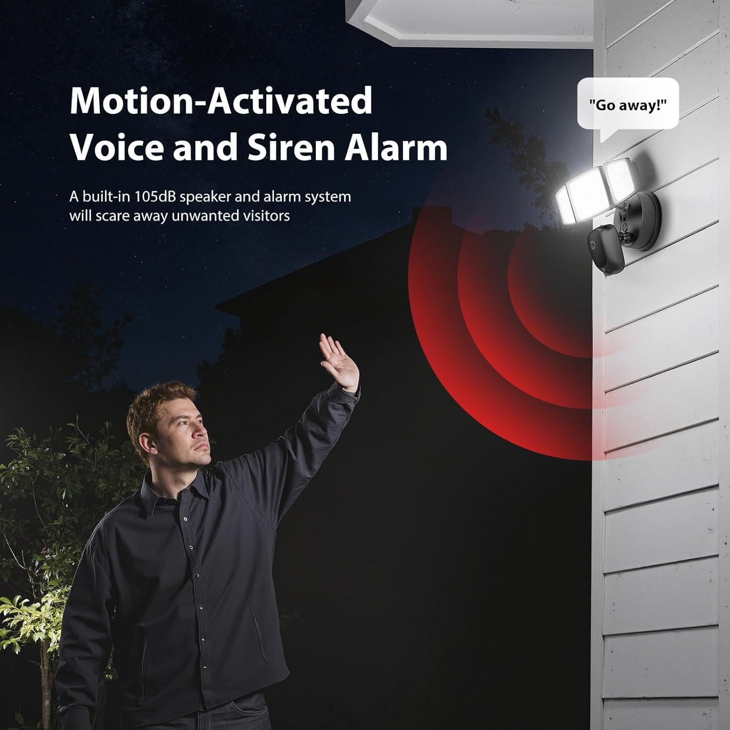 Cámara de Inundación Onforu 2K HD 55W con Luz y Alarma