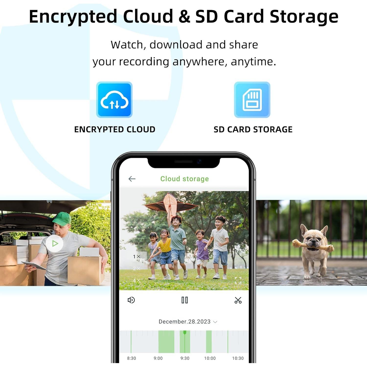 Cámaras de Seguridad Septekon 2K Inalámbricas para Exterior 4 Unidades