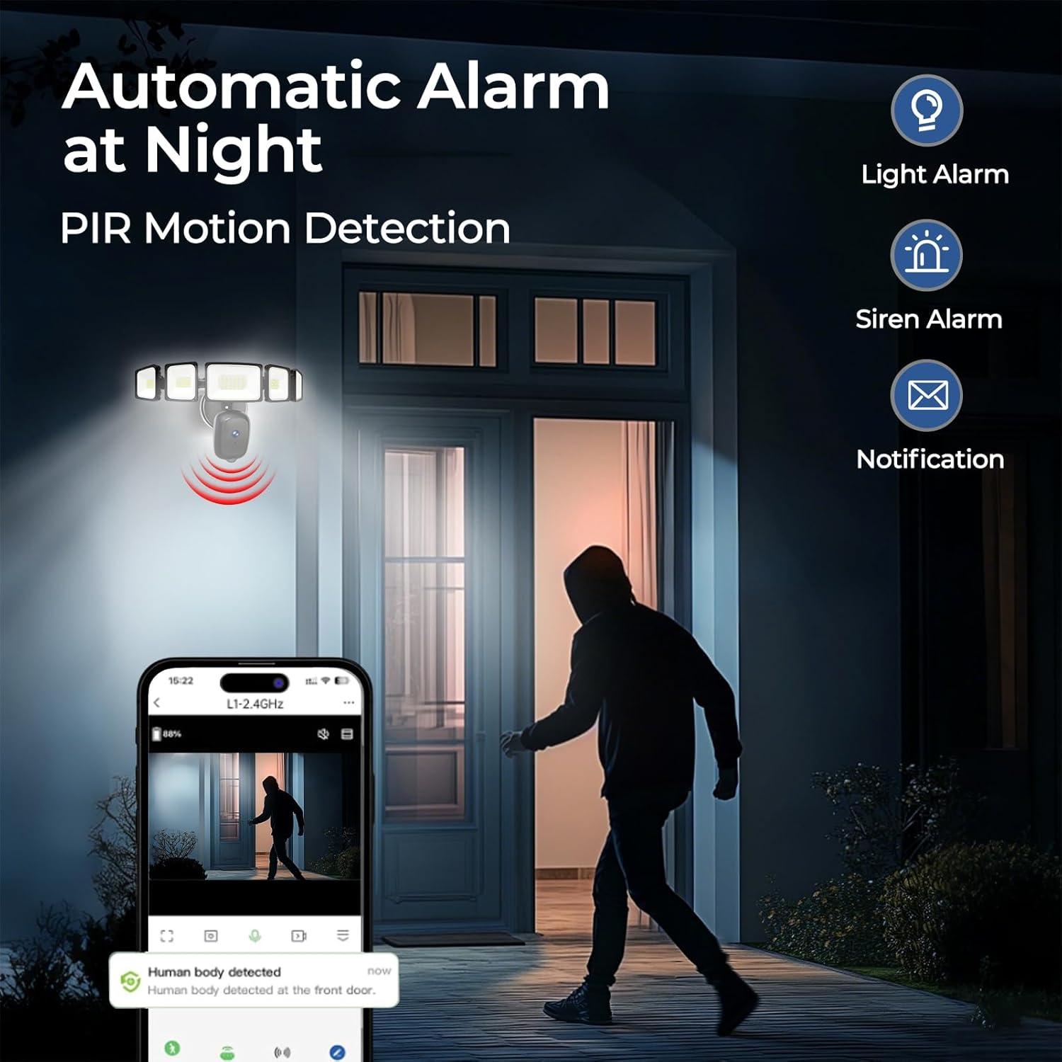 Cámara de Seguridad iMaihom Floodlight 2K QHD con Luz 5500LM