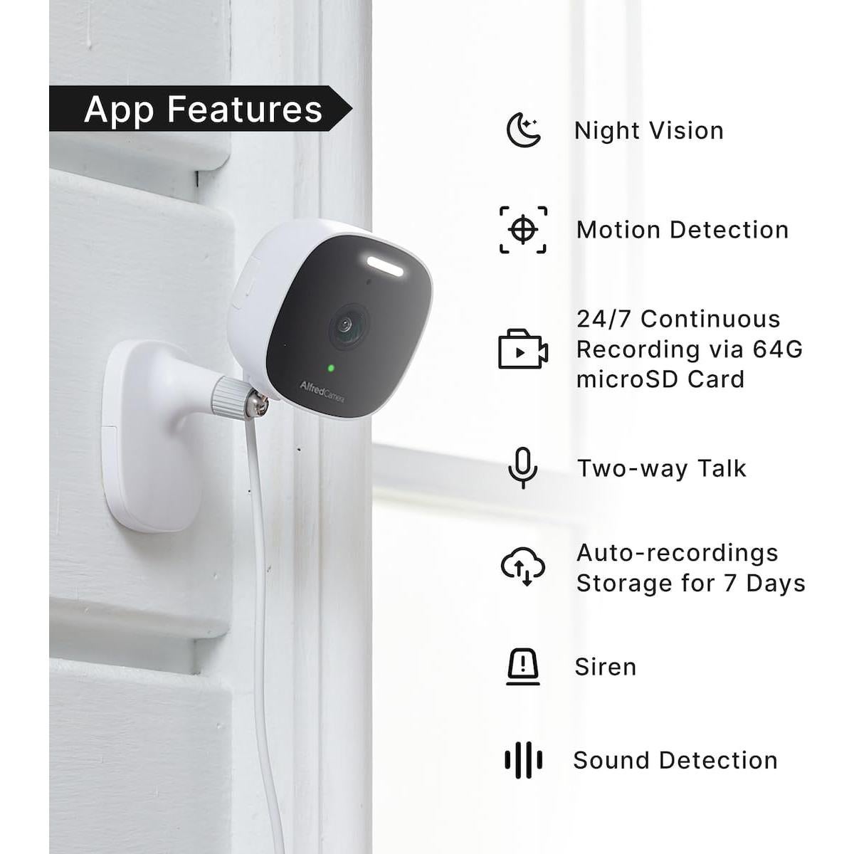 Cámara de Seguridad Inteligente AlfredCam Plus 2.5K WiFi IP65