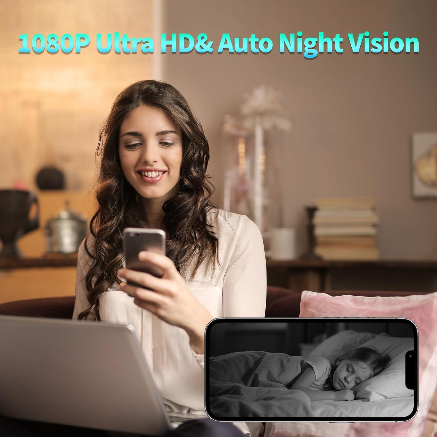 Mini Cámara WiFi Seguridad LMQPT HD Detección Movimiento