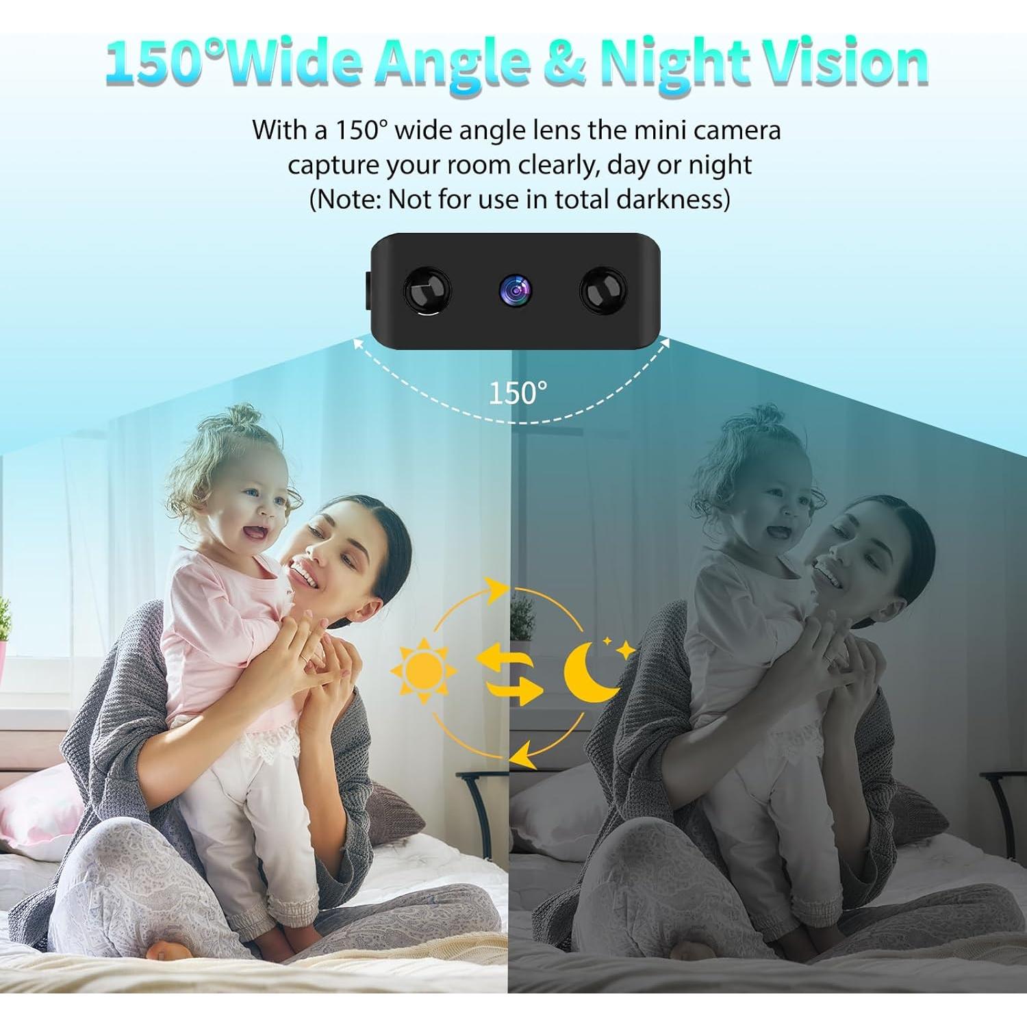 Mini Cámara WiFi Seguridad LMQPT HD Detección Movimiento