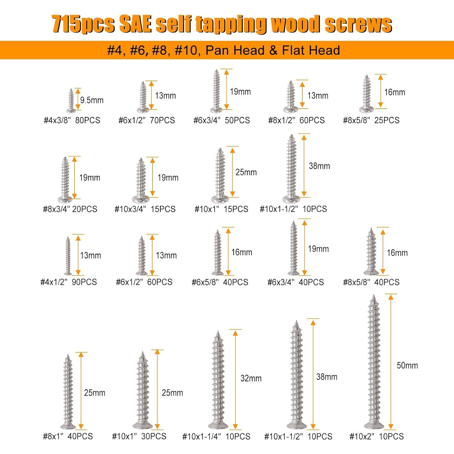 Kit de Surtido de Tuercas y Tornillos Weideer 2002 Pcs