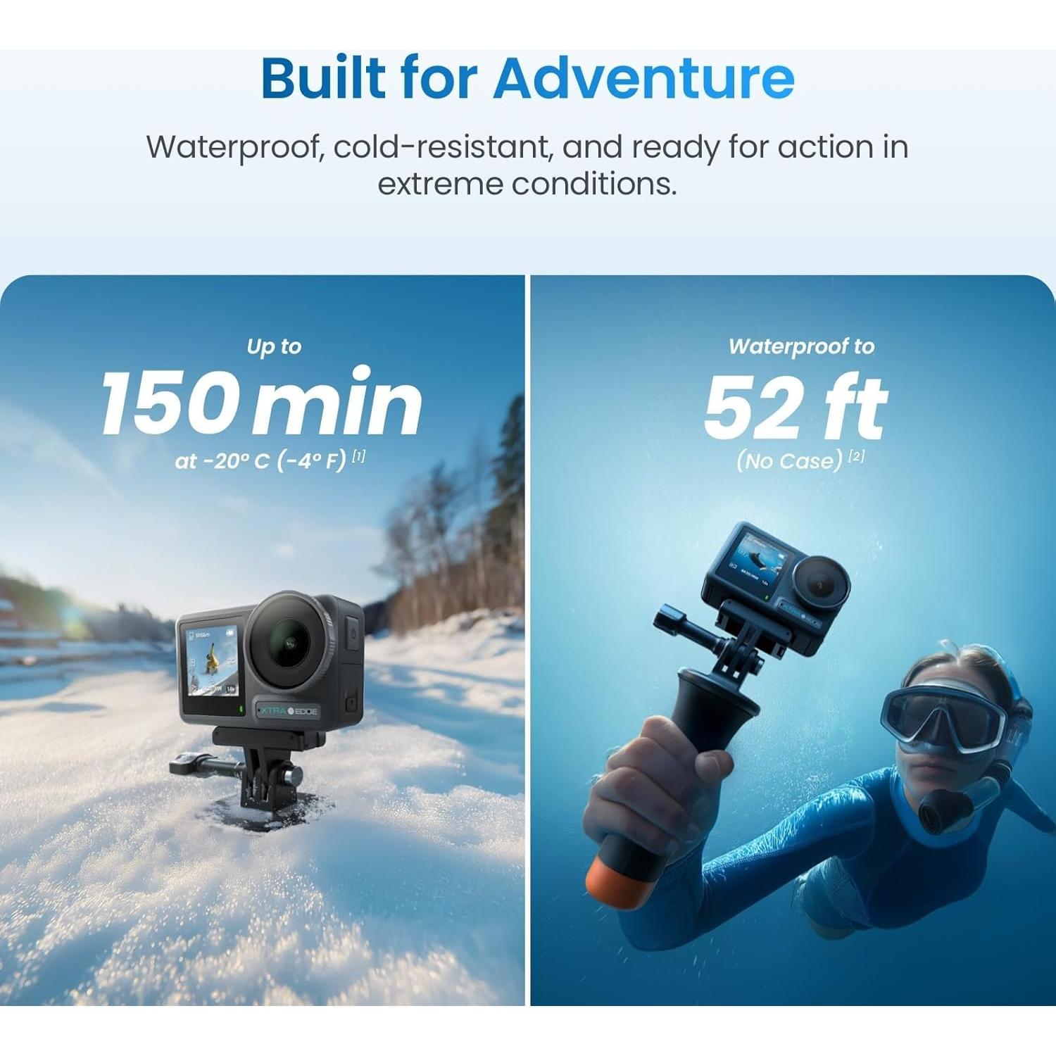 Cámara de Acción Xtra Edge 4K Hiper Estabilización Impermeable