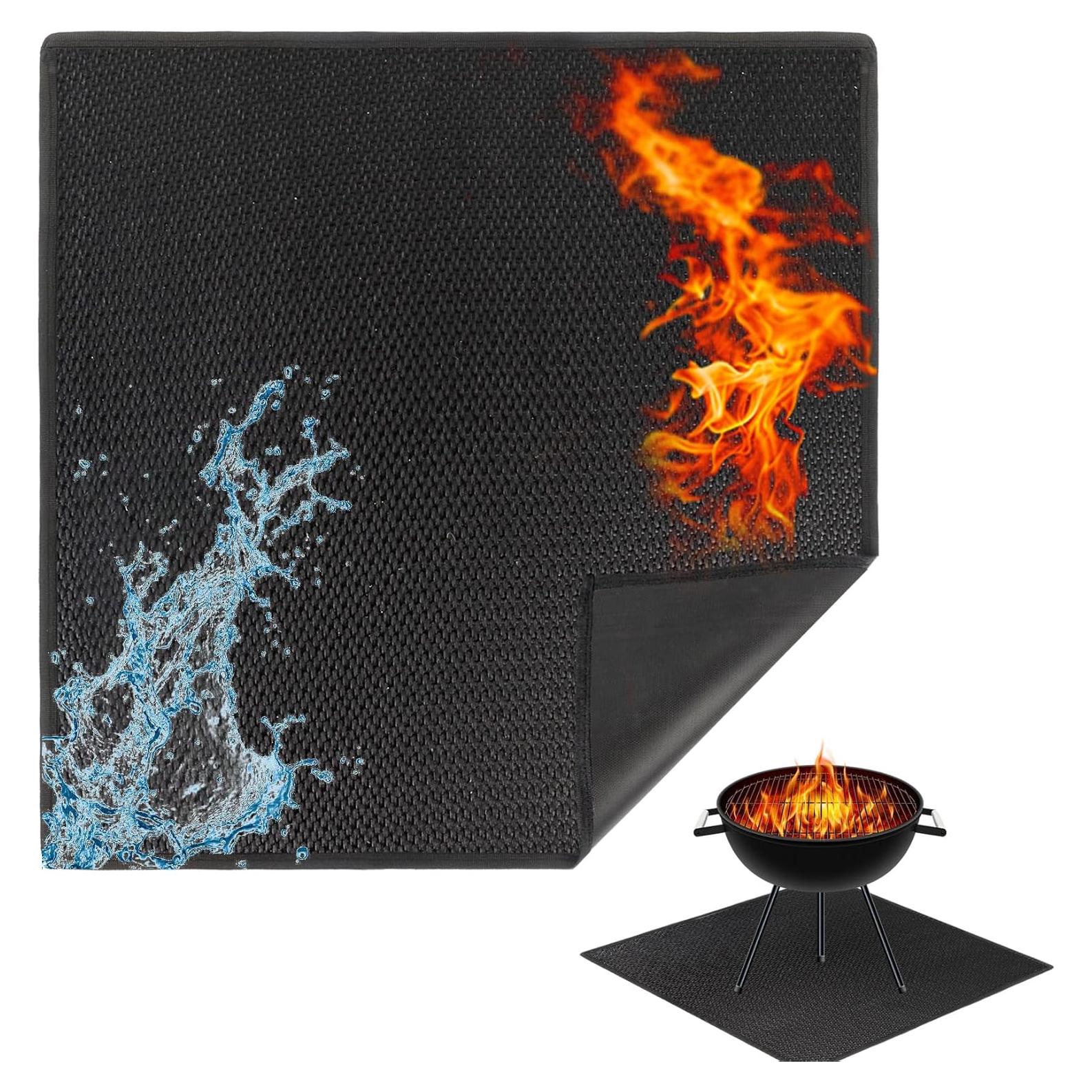 Alfombrilla Ignífuga Cuadrada Klmnop 102x102 cm para Fogata