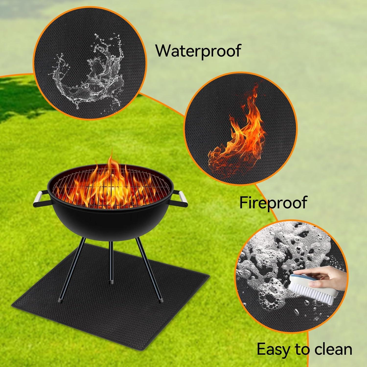 Alfombrilla Ignífuga Cuadrada Klmnop 102x102 cm para Fogata