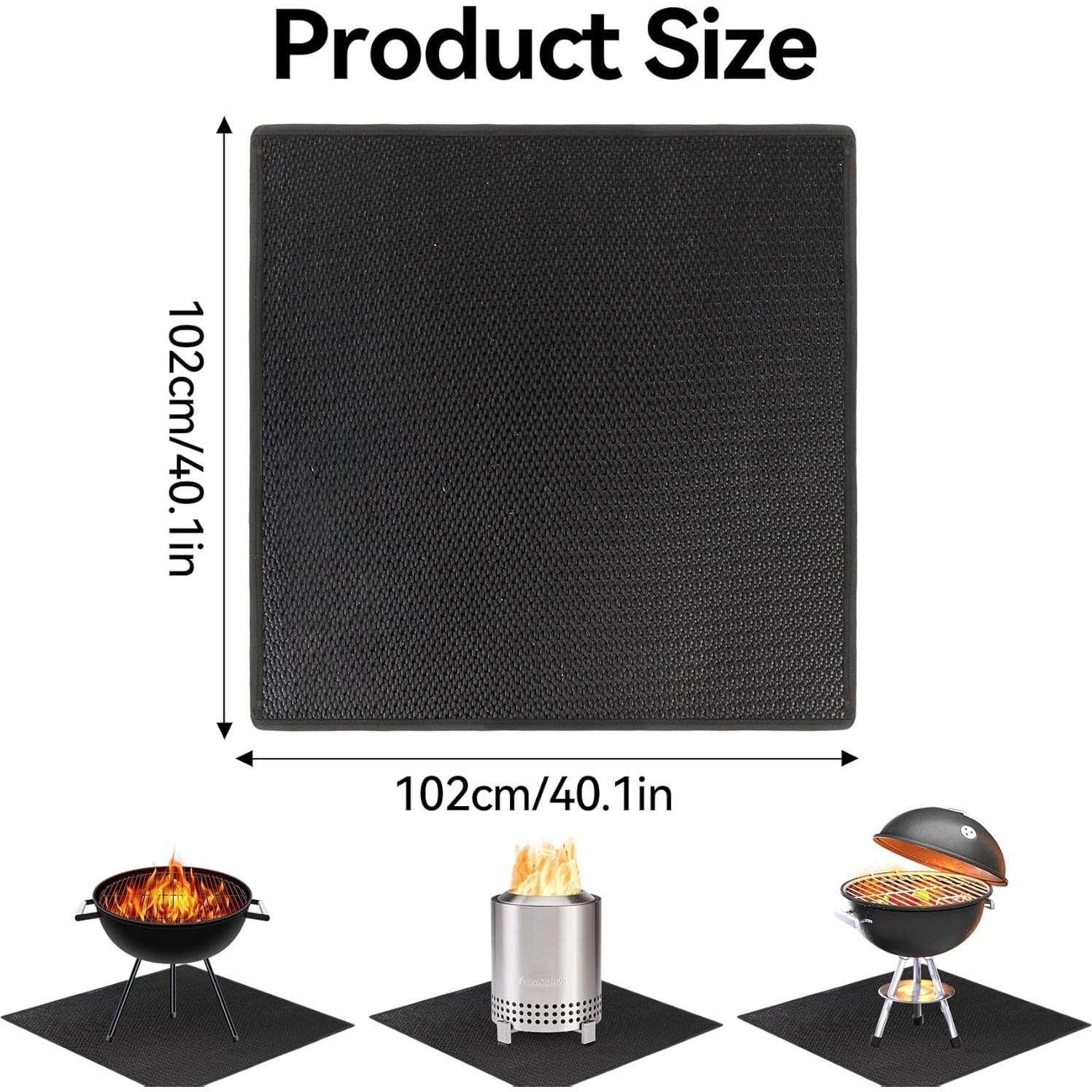 Alfombrilla Ignífuga Cuadrada Klmnop 102x102 cm para Fogata