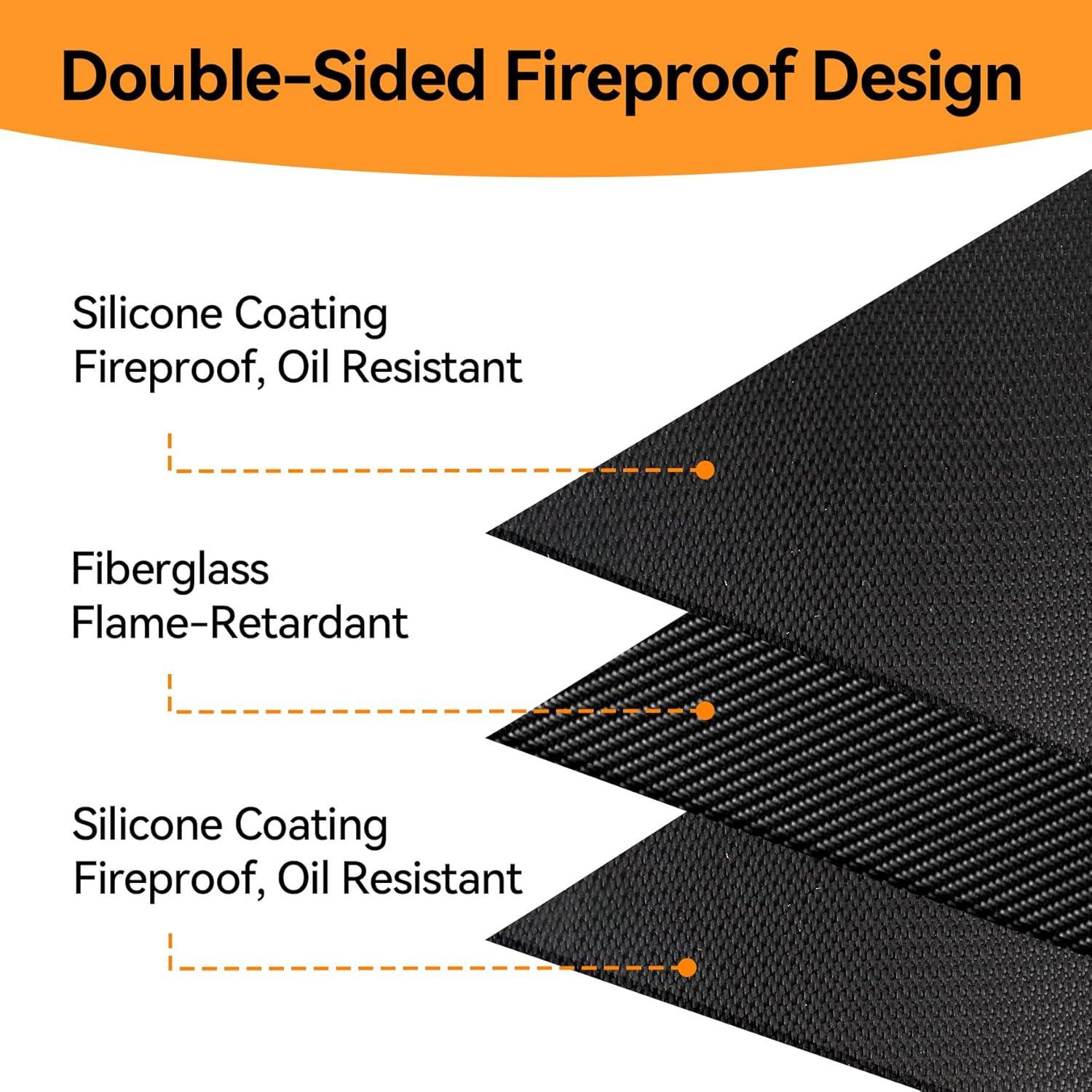 Alfombrilla Ignífuga Cuadrada Klmnop 102x102 cm para Fogata