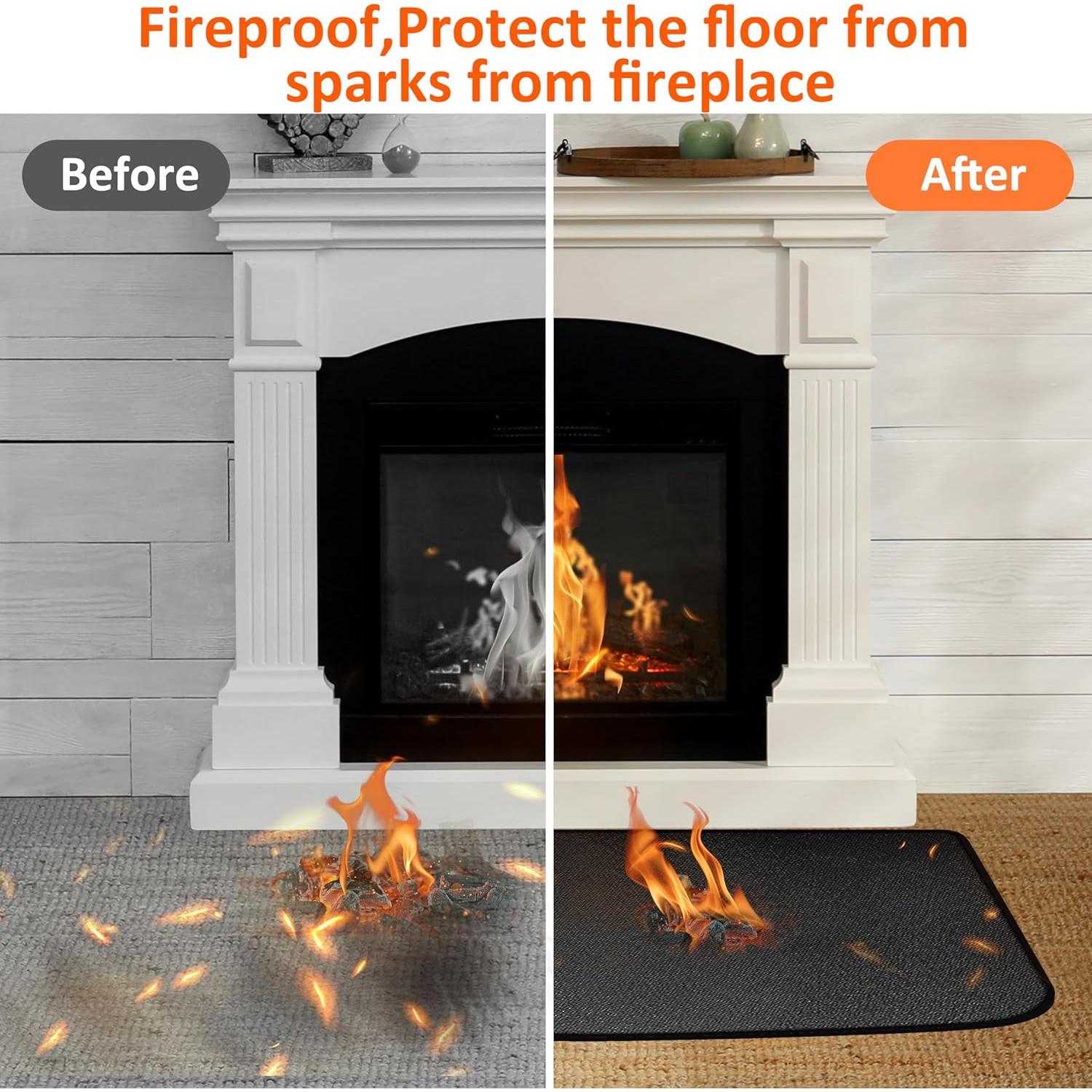 Alfombra Retardante al Fuego Vidafelic 152x81 cm para Chimenea