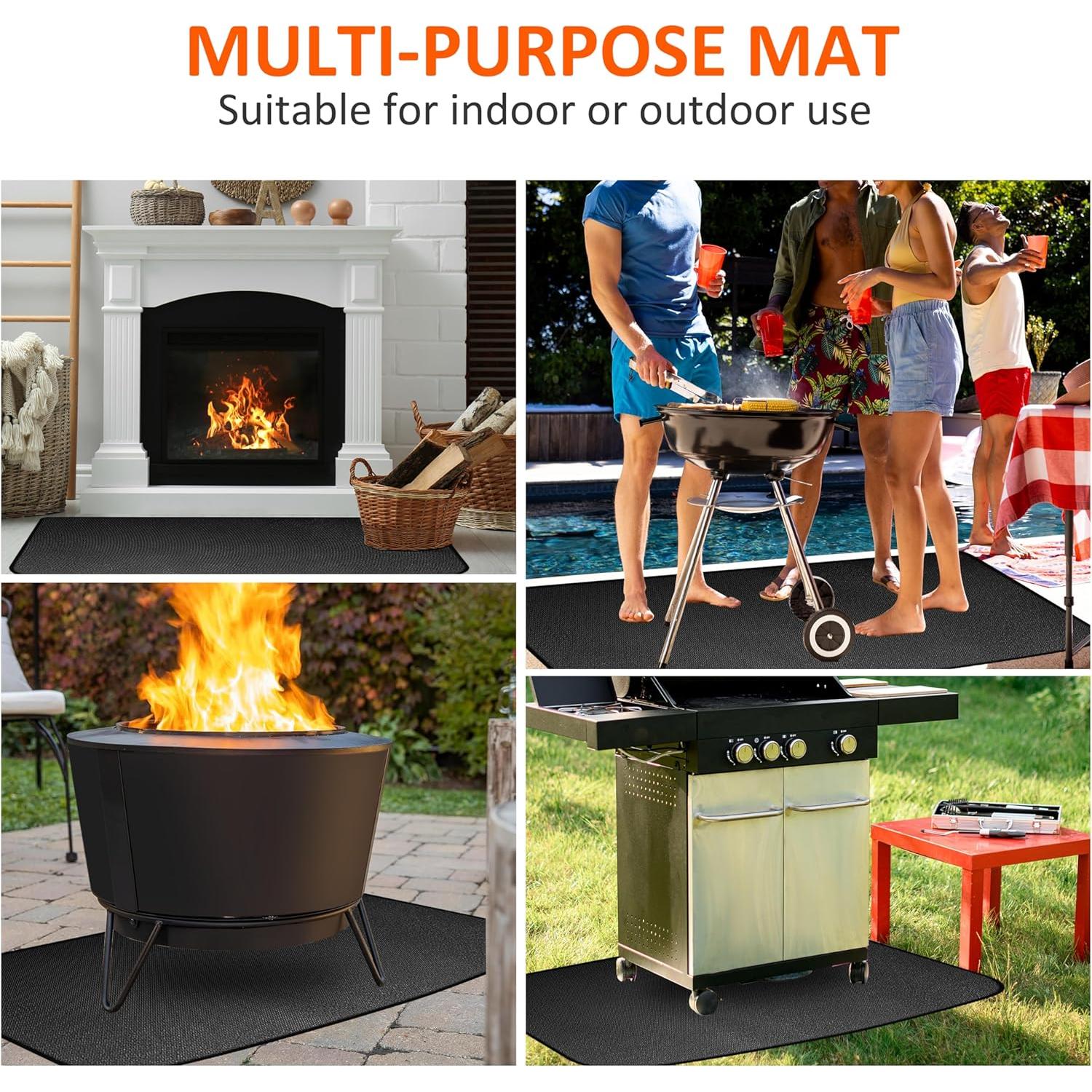 Alfombra Retardante al Fuego Vidafelic 152x81 cm para Chimenea