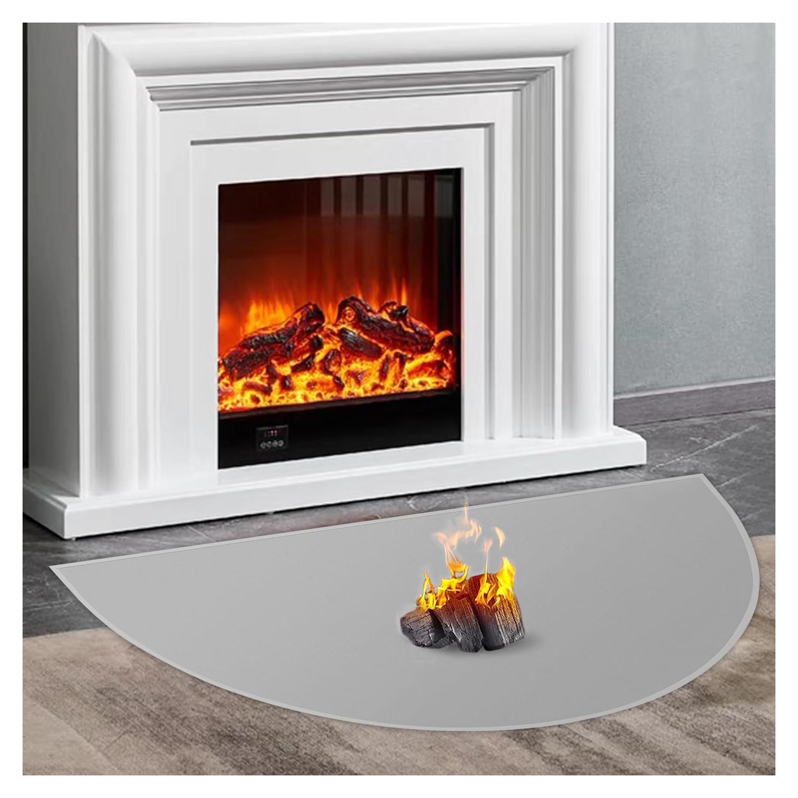 Alfombra para Chimenea TOHONFOO Gris 150 x 81 cm A Prueba de Fuego