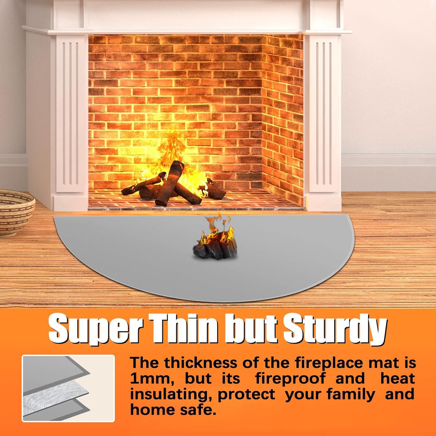 Alfombra para Chimenea TOHONFOO Gris 150 x 81 cm A Prueba de Fuego