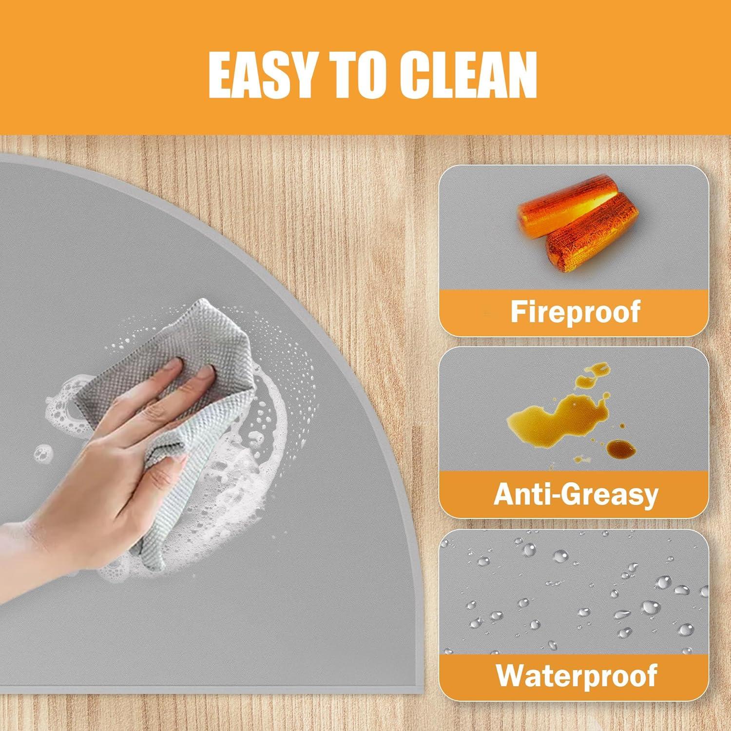 Alfombra para Chimenea TOHONFOO Gris 150 x 81 cm A Prueba de Fuego