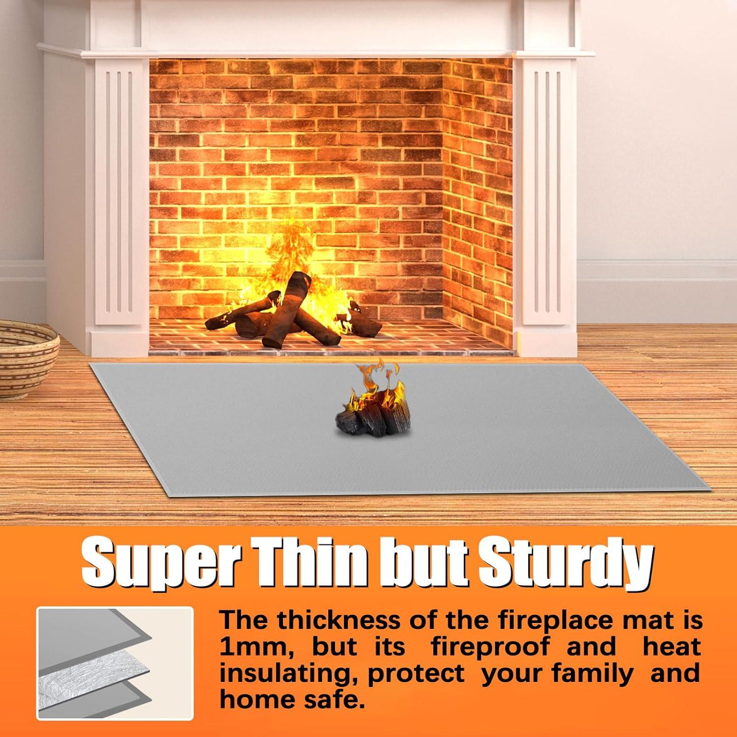 Alfombrilla a prueba de fuego TOHONFOO 121.9 x 71.1 cm Gris