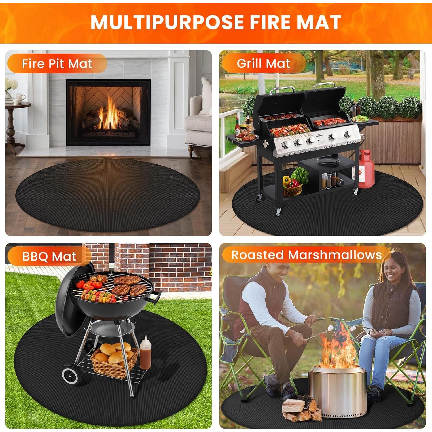 Tapete para Fogata Rymtox 106.68 cm Doble Cara Impermeable