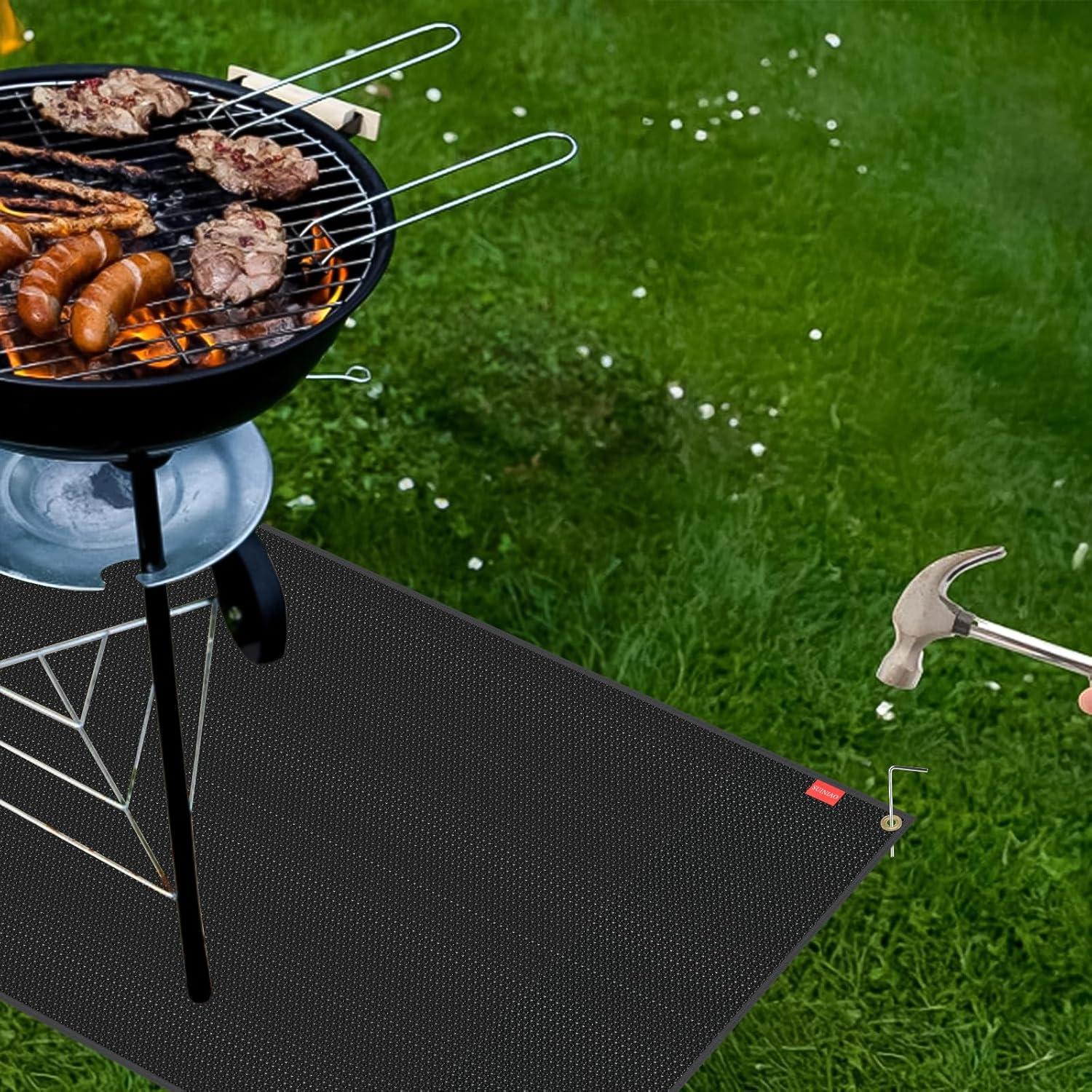 Alfombrilla para Parrilla SUINIAO 70x40 cm A Prueba de Fuego