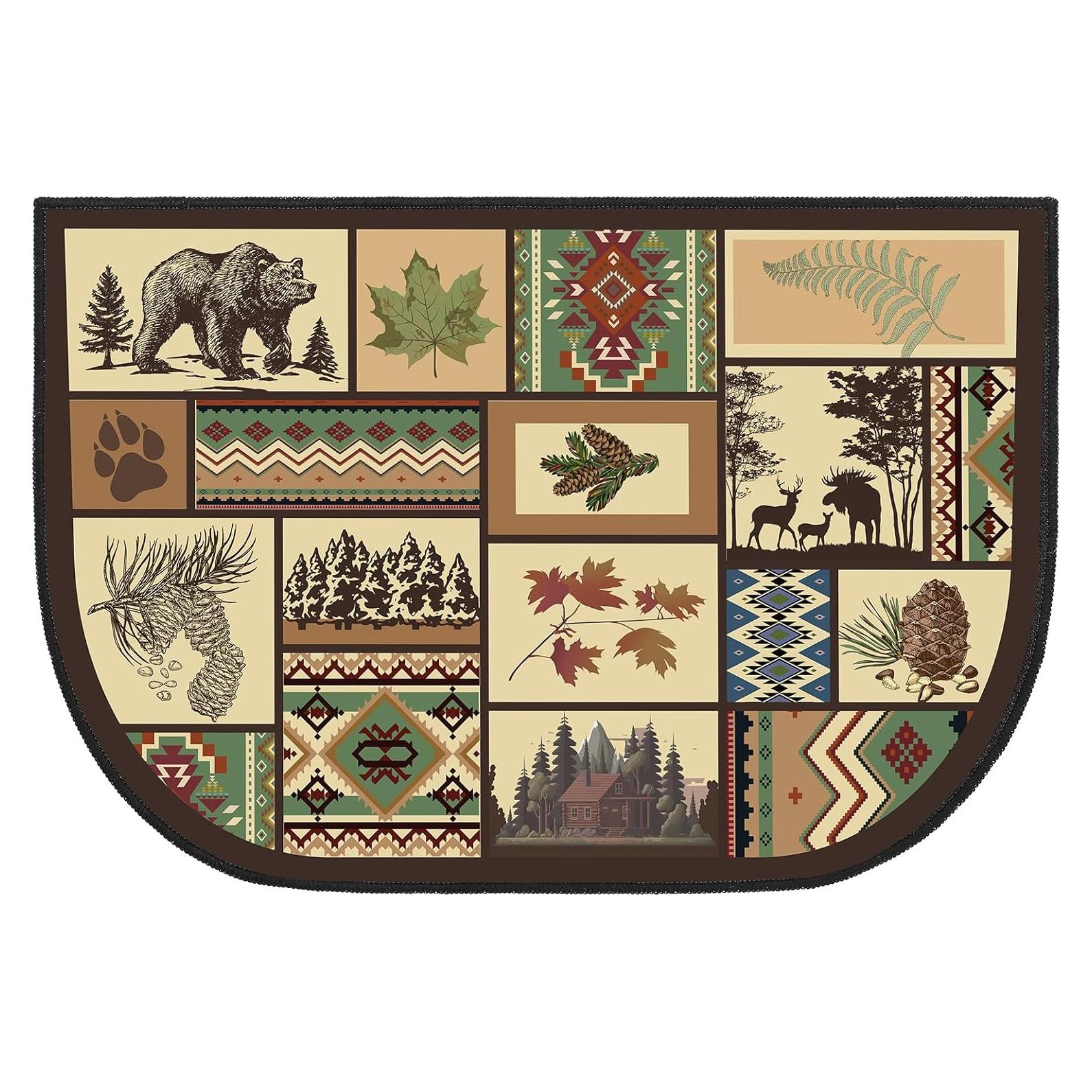 Alfombra Semicircular Antideslizante Demissle 69x122 cm Vintage