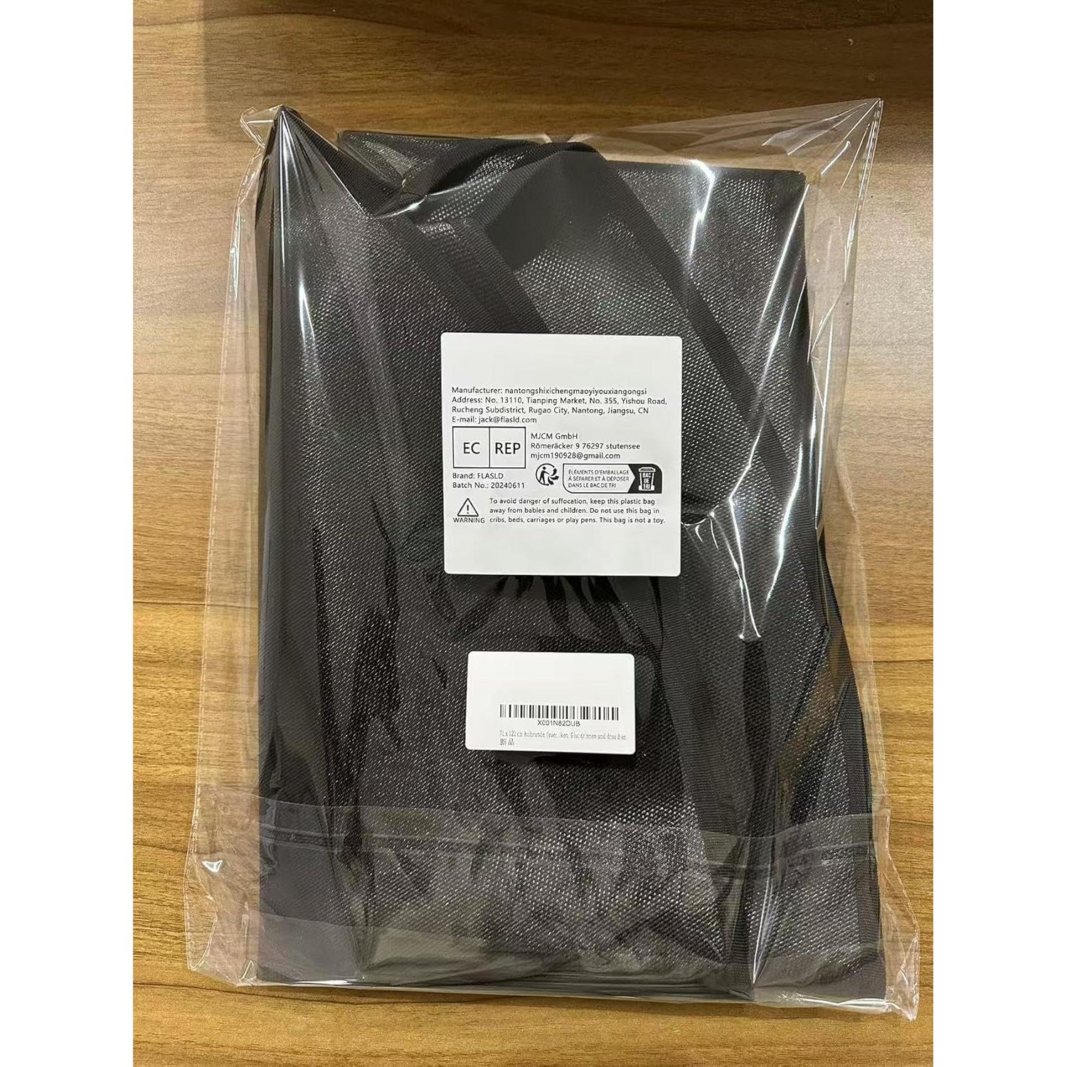 Alfombrilla Ignífuga para Chimenea FLASLD 71x122 cm Negra