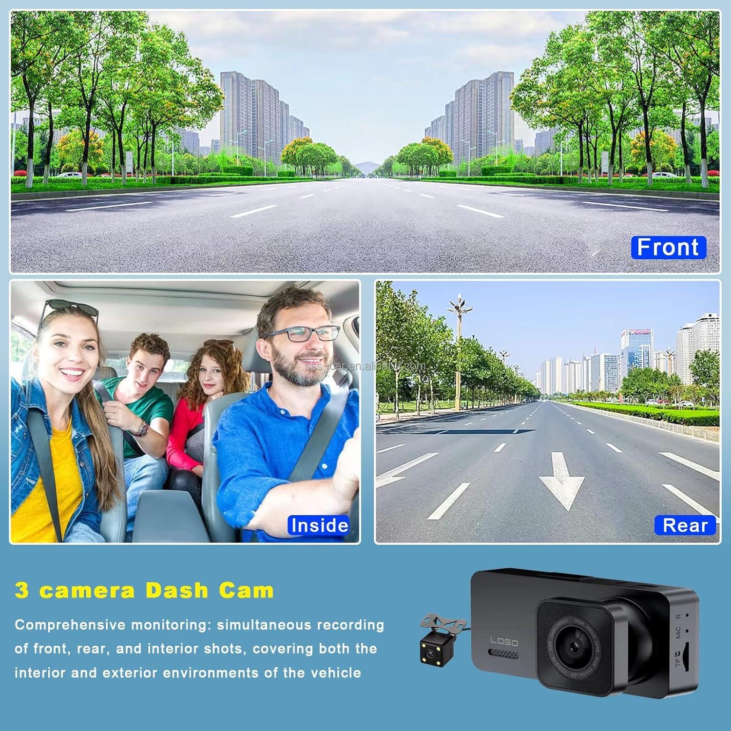 Cámara de tablero SHANGREN HD 1080P WiFi 3 canales