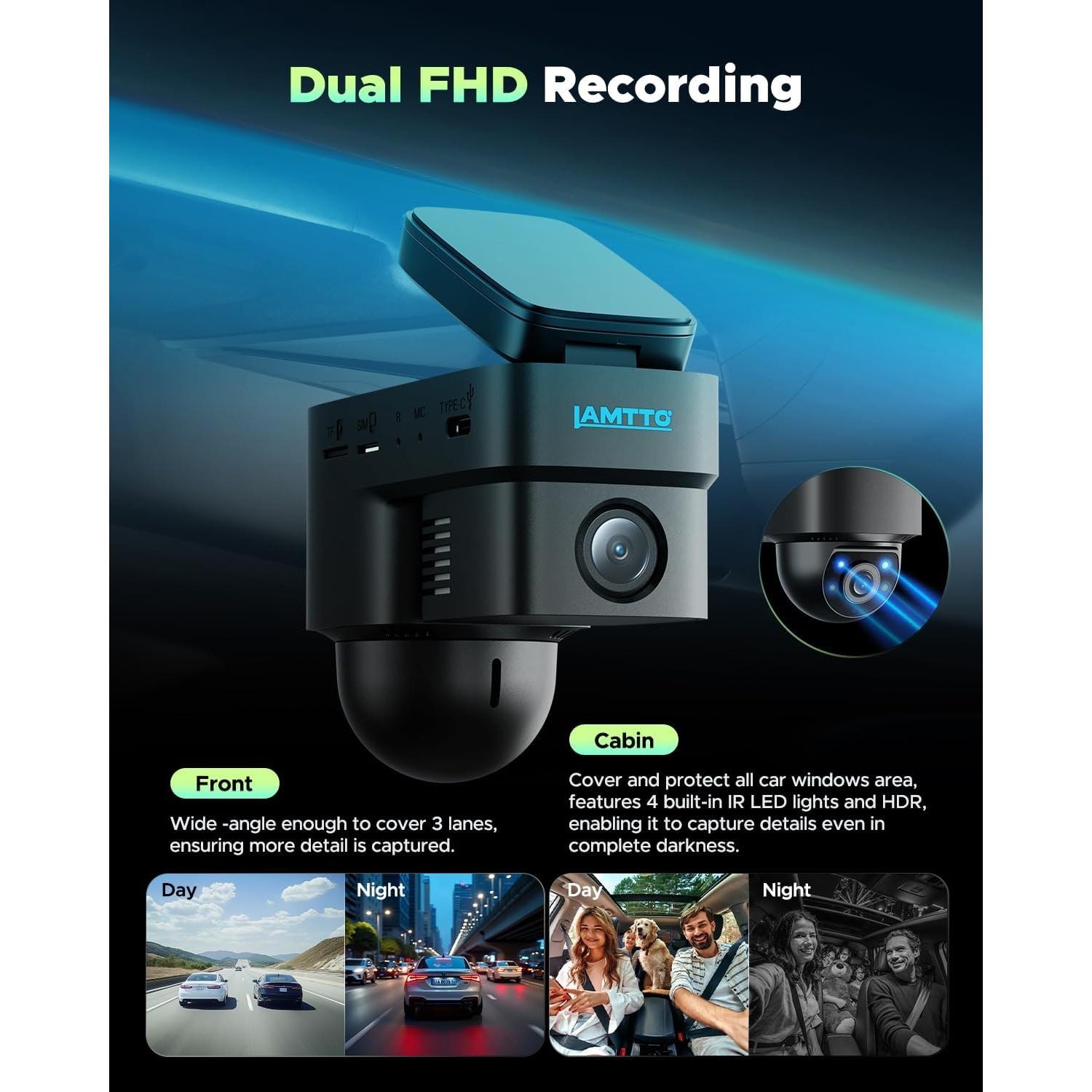 Cámara de Salpicadero 4G LTE LAMTTO con GPS y Nube