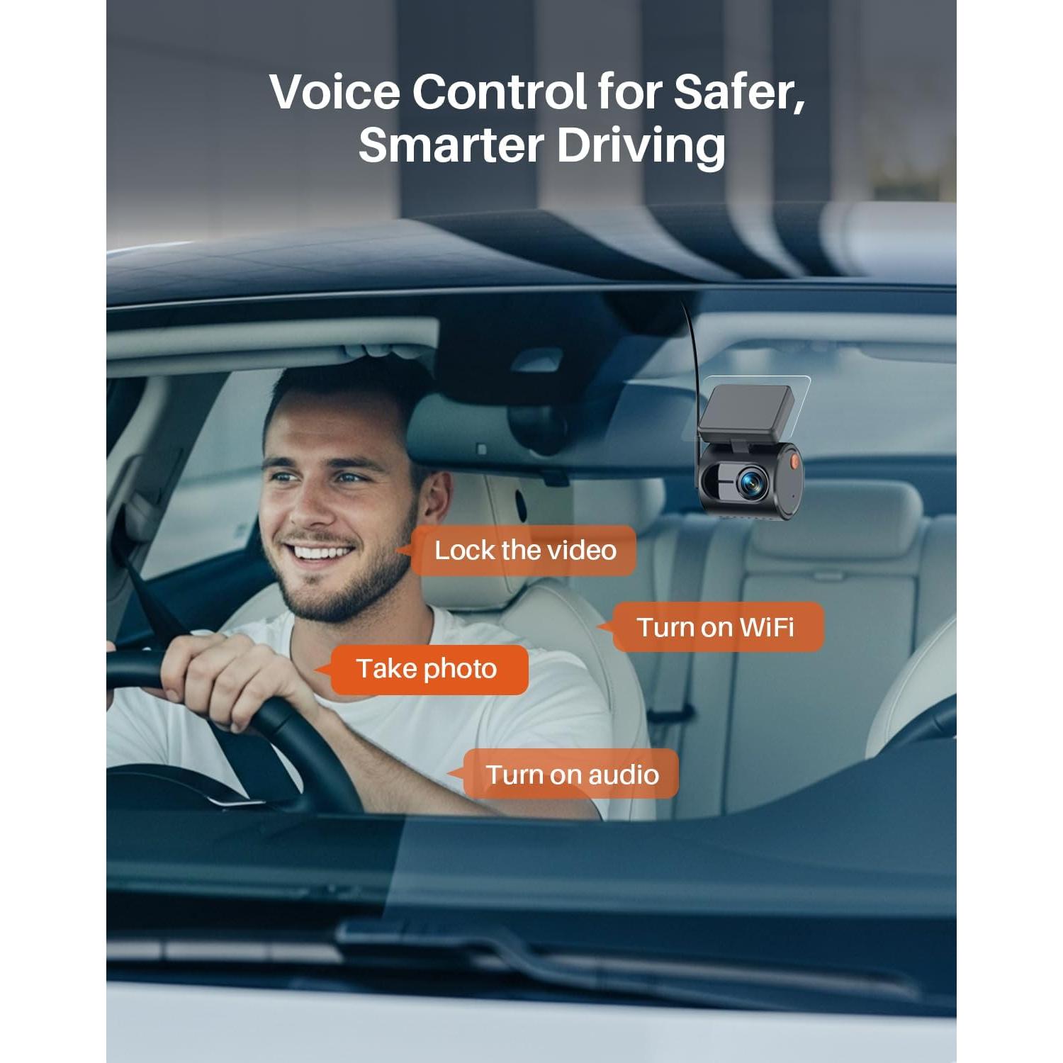 Cámara de Salpicadero KAWA 2K 1296P con Control por Voz y WiFi