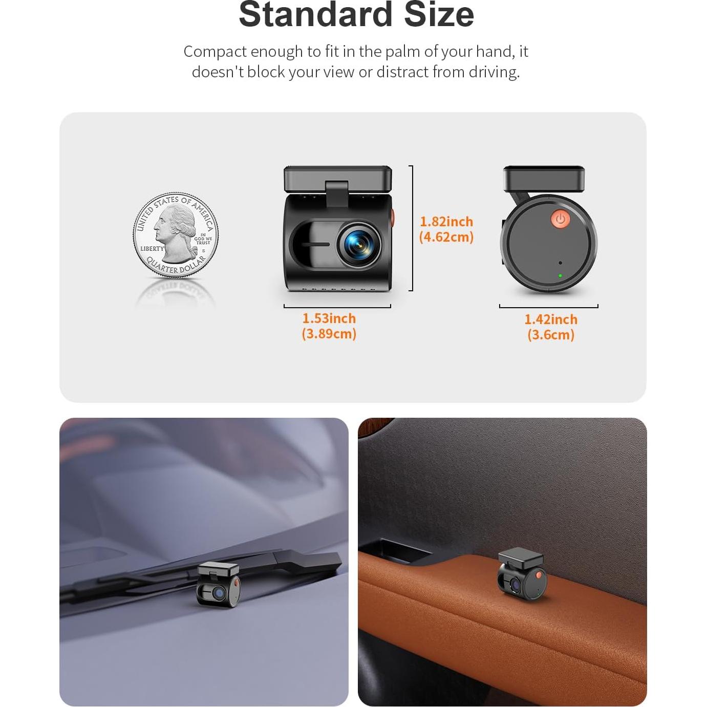 Cámara de Salpicadero KAWA 2K 1296P con Control por Voz y WiFi