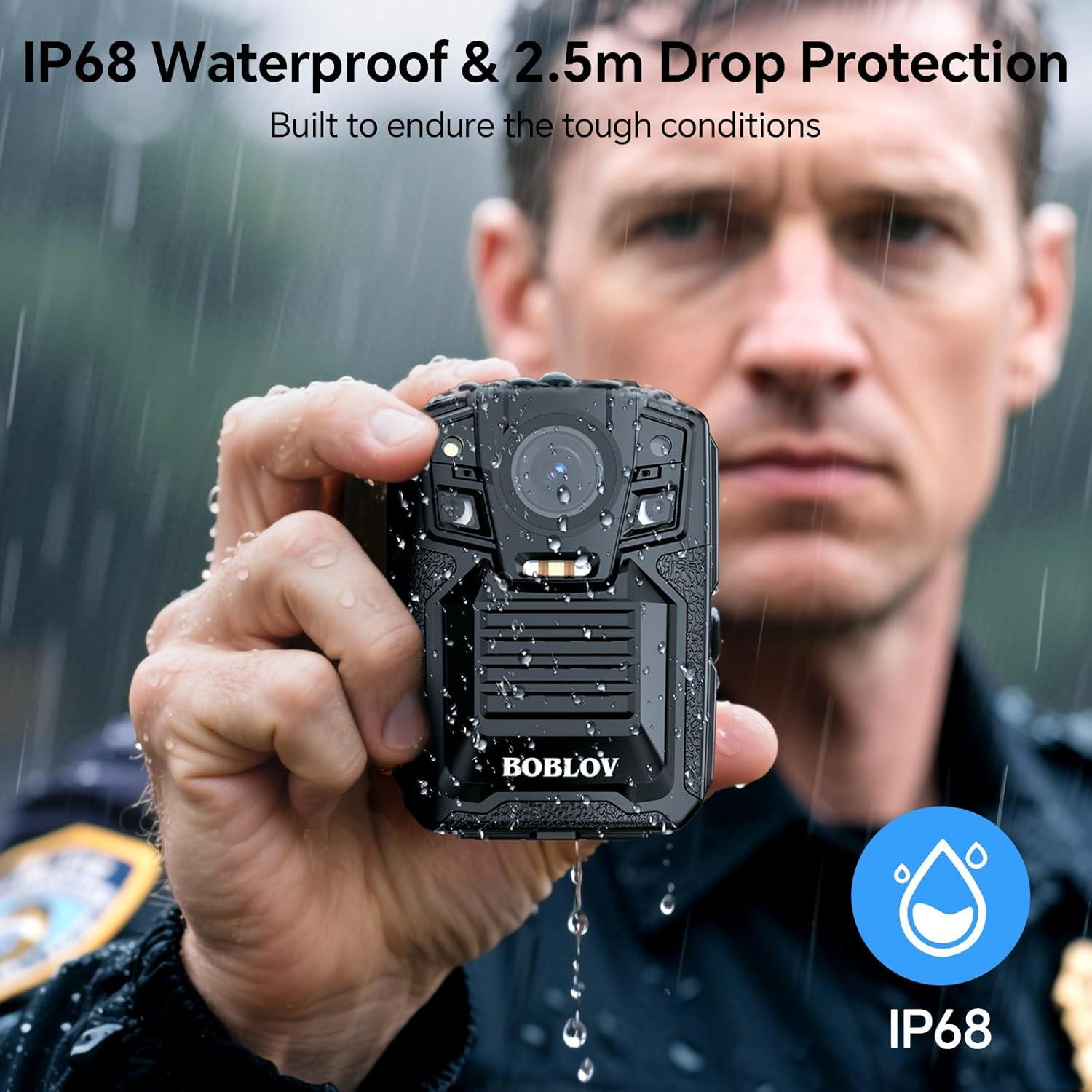 Cámara Corporal BOBLOV D7 2K 128GB Impermeable IP68