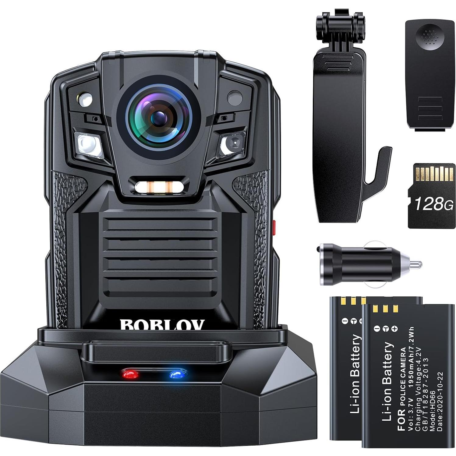 Cámara Corporal BOBLOV D7 2K 128GB Impermeable IP68