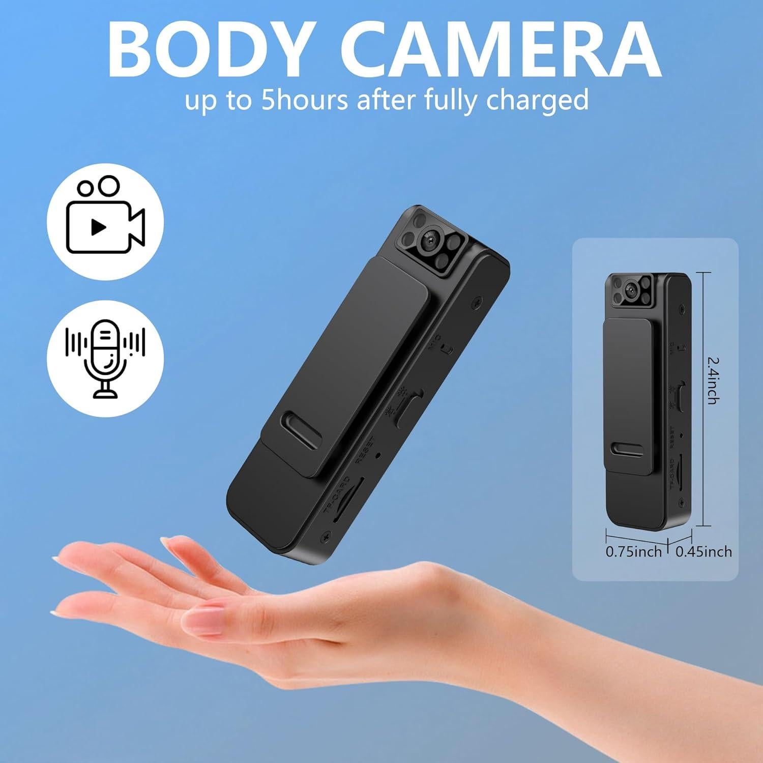 Cámara Corporal Intepoll SCAM-T004 1080P Magnética Compacta