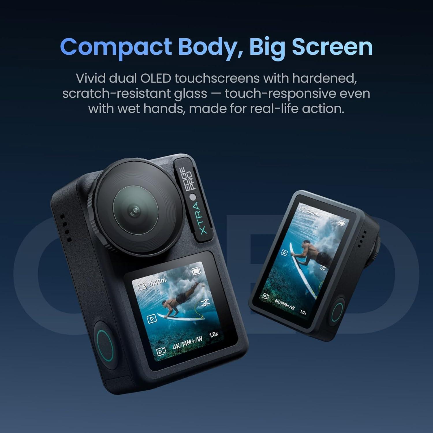 Cámara de Acción Xtra Edge Pro 4K Resistente al Agua 19.81m