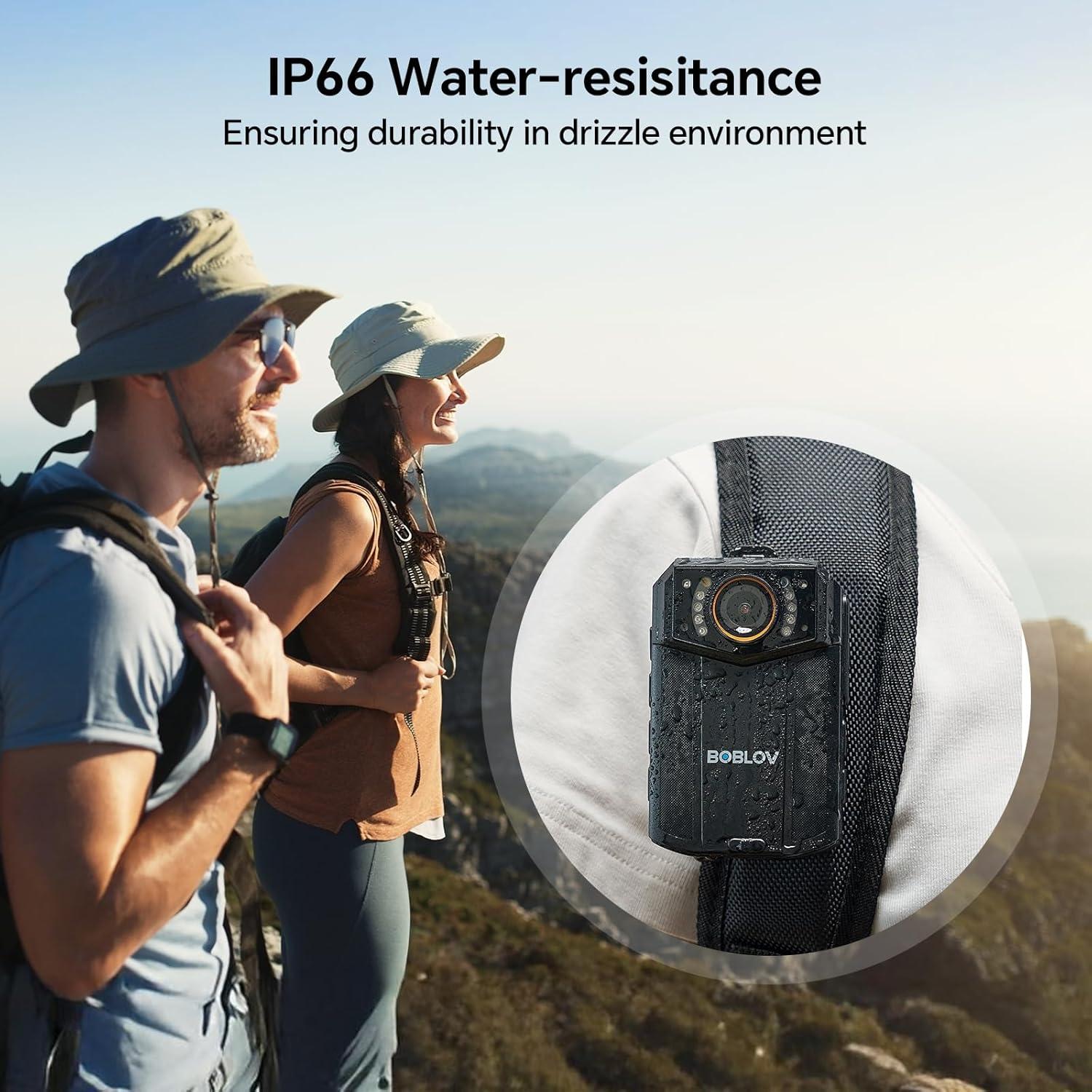 Cámara Corporal BOBLOV B4K6 4K con GPS y 2 Baterías 3000mAh