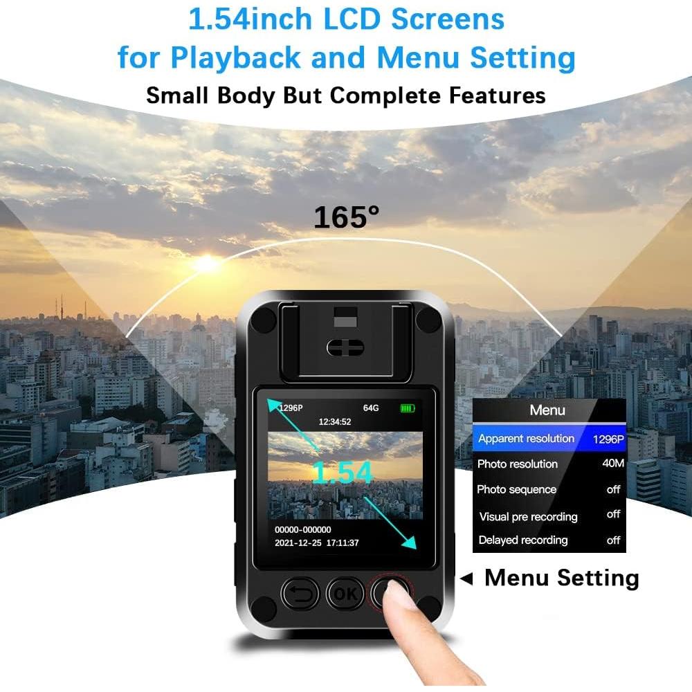 Cámara Corporal JIESUDA 1296P con Audio y Batería de 10h