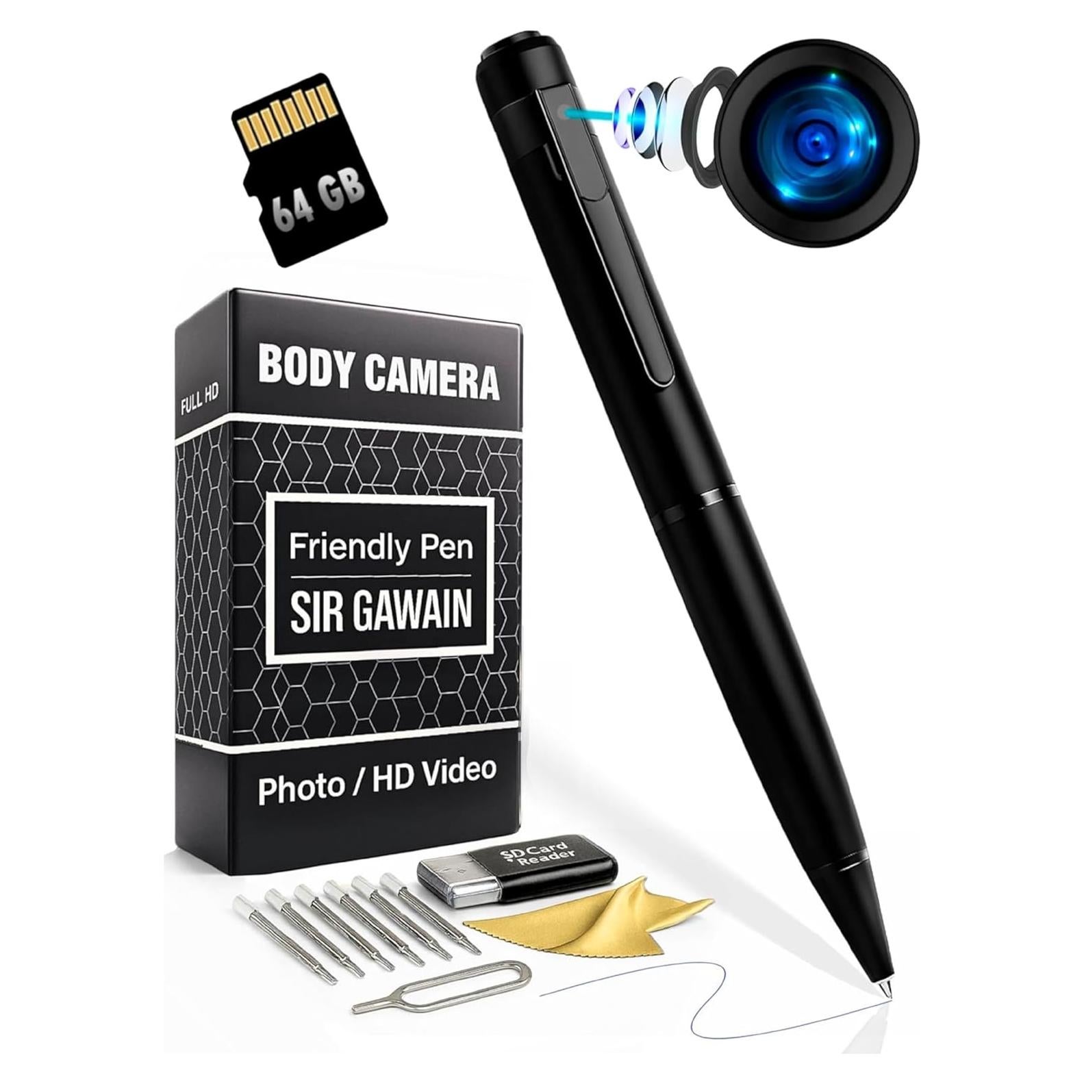 Cámara de Cuerpo SIRGAWAIN 64GB Full HD 1080p Detección Movimiento