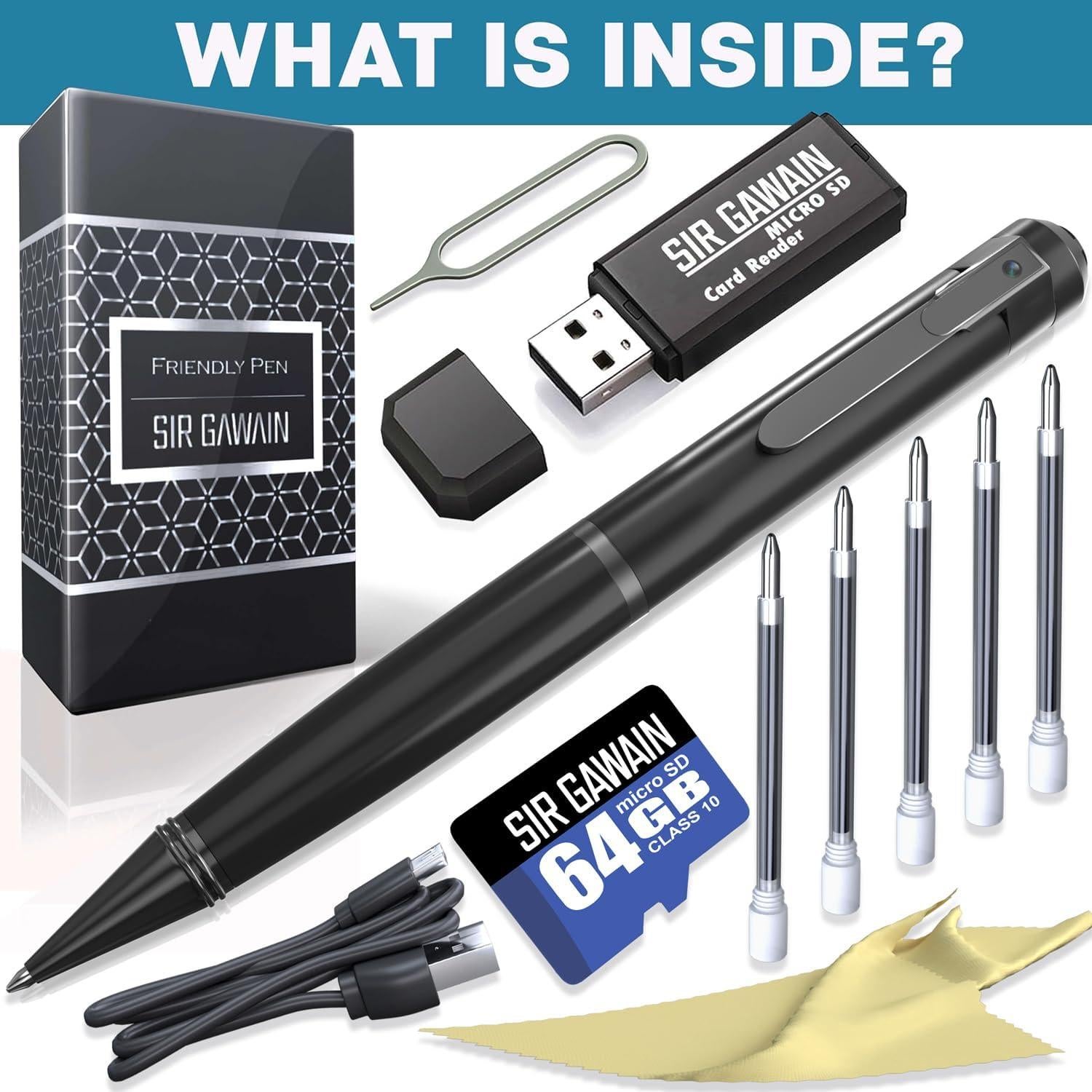 Cámara de Cuerpo SIRGAWAIN 64GB Full HD 1080p Detección Movimiento