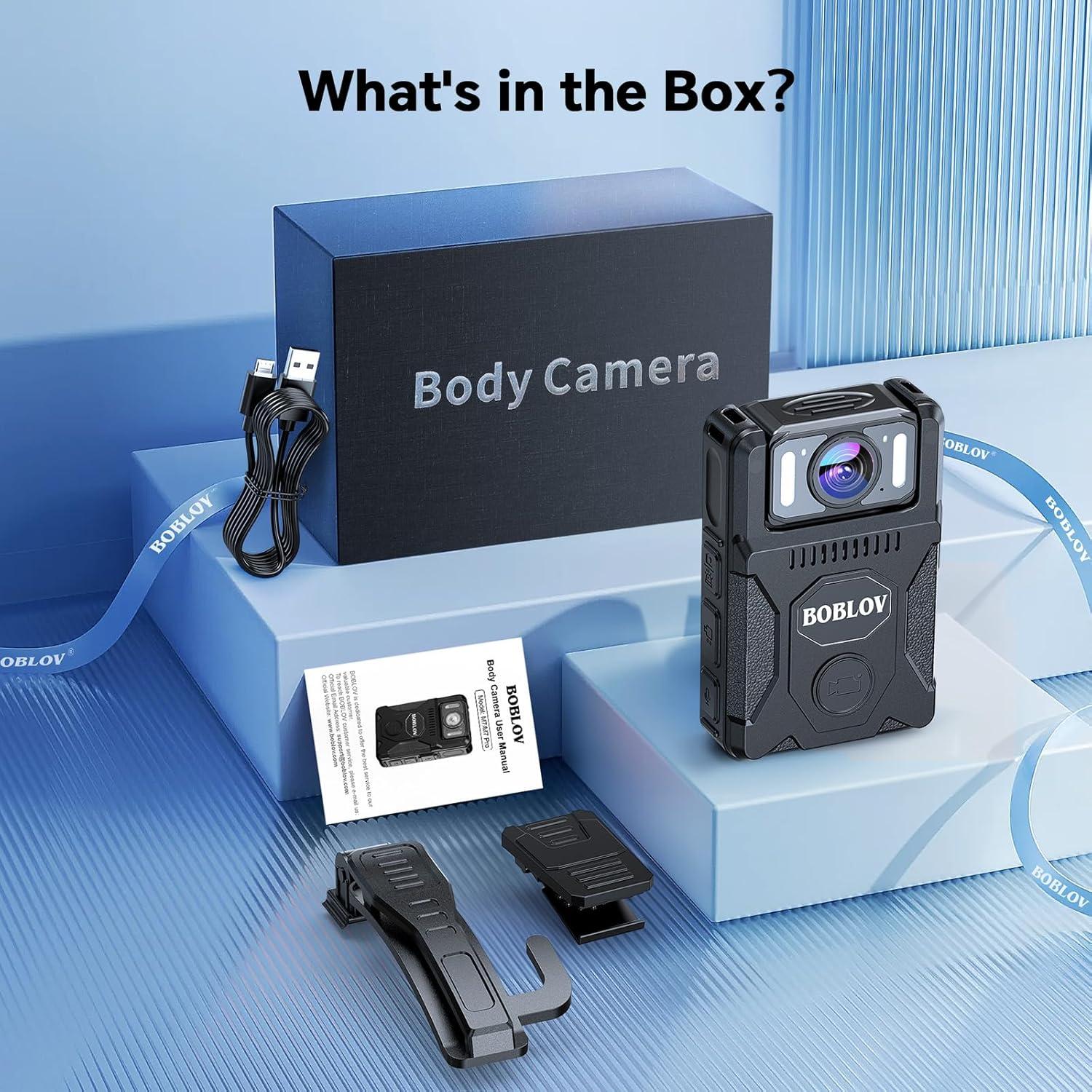 Cámara Corporal BOBLOV M7 128GB 1080P HD con GPS y Batería 4000mAh